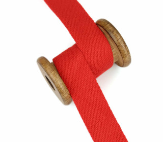 1m Weiches Gurtband - Uni - Baumwolle - 30mm - Stärke 2,0mm - Rot