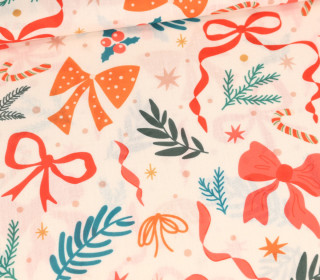 Tislin - leichter Dekostoff - Christmas Time - Creme - abby and amy
