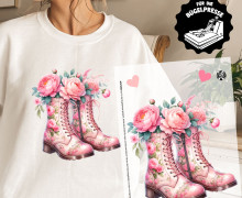 Onkel Bo's Bügelbilder - DIN A4 - Schuhe - Rosa - Blumen