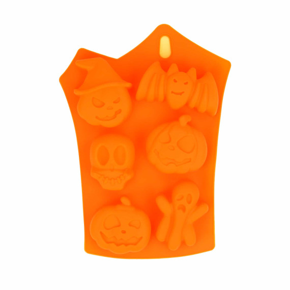 Gießform - Silikon - Vielfältig Nutzbar - Halloween - Geister & Kürbisse - Orange