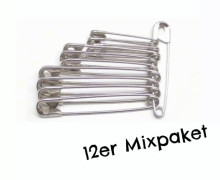 12 Sicherheitsnadeln - Mix - Längen 2,8cm bis 5cm