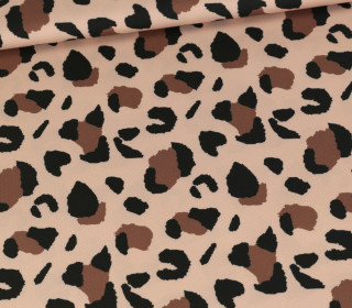 Outdoorstoff - Leo Animal Print - Sand - Dunkelbraun/Schwarz - abby and amy