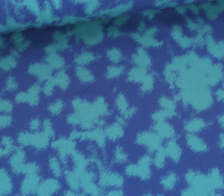 Leichter Sommersweat - French Terry - Camouflage Design - Petrol Hell/Capriblau