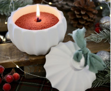 Silikon - Gießform - Besondere Christbaumkugel - geschwungene Rillen - Dose - mit Deckel - Kerzengefäß - 7oz - mit Manschette - offizieller Partner von Boowan Nicole - vielfältig nutzbar