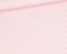 Baumwolle - Webware - Stripe - Weiß/Altrosa