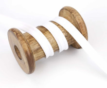 1 Meter Paspelband - Baumwolle - 1cm - Uni - Weiß