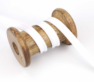 1 Meter Paspelband - Baumwolle - 1cm - Uni - Weiß