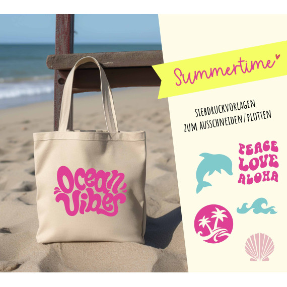 FREEBIE - SUMMERTIME - sommerliche Designs - Siebdruck Vorlagen