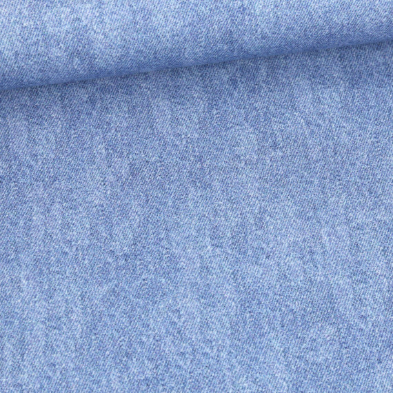 Sommersweat - French Terry - Bedruckt - Jeansoptik - Jeansblau Hell