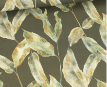 Canvas - Feste Baumwolle - Watercolor Leaves - Olivgrün
