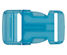 1 Steckschnalle - 25mm - Kunststoff - Transparent - Blau