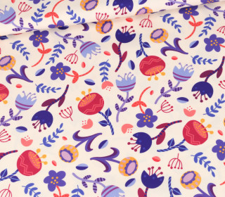 Outdoorstoff - Tulip Fields - Lila Mix - Creme - jojulein design - abby and amy