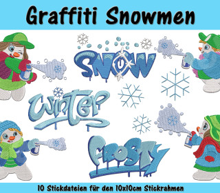 Graffiti Snowmen für den 10x10cm Rahmen