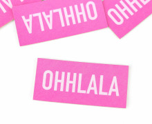 1 KUNSTLEDER LABEL - Bedruckt - Pink - OHHLALA