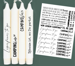 DIN A4 - Tattoofolie - Camping - für Kerzen / Keramik