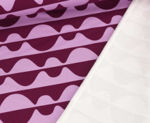 Bio Leichter Kuschelsweat - Retro Wellen - Rosa/Bordeaux