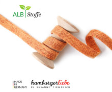 Hoodiekordel - Flachkordel - Cord Me - 12mm - Glossy - Melange - Hamburger Liebe - Mandarine/Kupfer