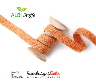 Hoodiekordel - Flachkordel - Cord Me - 12mm - Glossy - Melange - Hamburger Liebe - Mandarine/Kupfer
