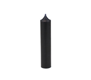 1 kurze Stabkerze - Schwarz - 10cm - Ø 2,2cm - Paraffin - Kerzenfarm Hahn
