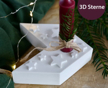 Silikon - Gießform - Baustein für Adventskranz Sterne - 3D Sterne - vielfältig nutzbar