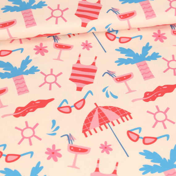 Jersey - Summer Vibes - Mix - Creme - Bio Qualität - abby and me