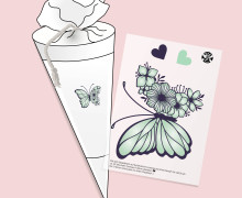 Onkel Bo's Bügelbilder - DIN A5 - Blumen Schmetterling