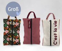 DIY-Nähset - 3 Schuhbeutel - GROß (bis Gr. 45) - Très Chic - Outdoorstoff - abby and amy