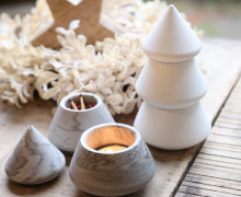 Silikon - Gießform - Tannenbaum zum Stapeln - 3 Teile - toll für Kerzenwachs - vielfältig nutzbar