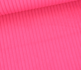 Minky - Kuschelfleece - Breite Rippen - Uni - Neonpink