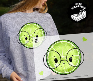 Onkel Bo's Bügelbilder - DIN A4 - Zitrus Fruits - Limette - Brille - BIG