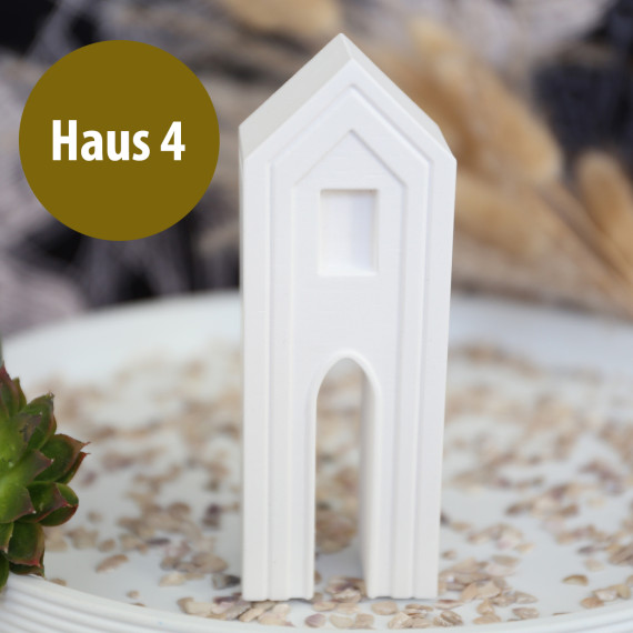 Silikon - Gießform - Häuser - Streifendesign - Dekohäuser - schmal - Haus 4 - vielfältig nutzbar
