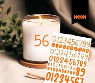 Neon Rub-On Sticker - Zahlen - Orange - Tante Henni Rubon - vielfältig nutzbar