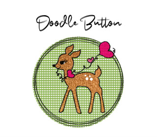Stickdatei Rehkitz Doodle Button, 2 Größen, embroidery, stick file, button, doodle, application, fawn,herz,heart