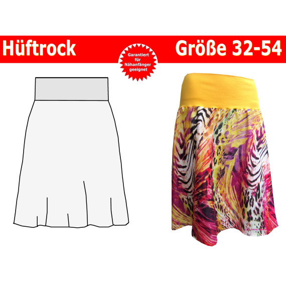 Schnittmuster Damen Rock Damenrock - inkl. Nähanleitung