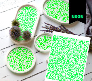 Neon Rub-On Sticker - Terrazzo - Grün - studio.mARTinchen - Tante Henni Rubon - vielfältig nutzbar