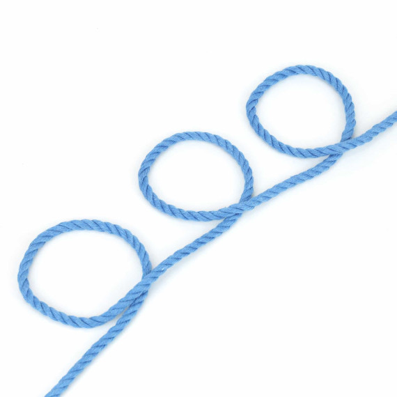 1m Hoodieband - Baumwollkordel - Kordel - Gedreht - Uni - 8mm - Blau