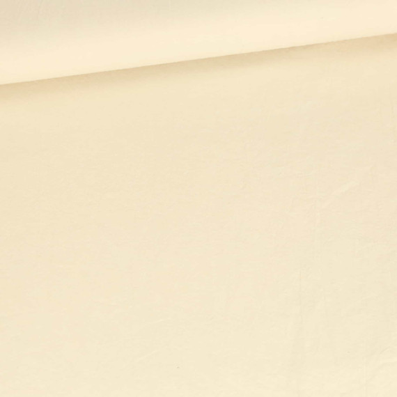 Baumwolle - Webware - Washed - Uni - Ecru