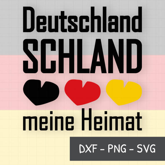 Deutschland Schland meine Heimat Herz - Plotterdatei by Sandra Bredtmann