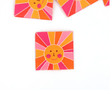 1 Label - Sonne - Orangegelb - jojulein design
