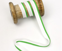 1 Meter Paspelband Duo - Doppelpaspelband - Weiß/Grasgrün