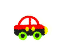 1 Patch Aufbügler - Gestickt - Auto - 3,5 cm x 2,5 cm - Weiß