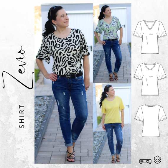 Schnittmuster PDF Ebook Shirt ZEVIO Gr. 34-56