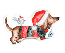 Kissenstoff - DIY - Kissen - Weihnachtsdackel - Velvet - Treeebird - abby and amy - Formkissen-Set