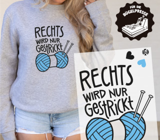 Onkel Bo's Bügelbilder - DIN A4 - Rechts Wird Nur Gestrickt - Hamburger Liebe - BIG