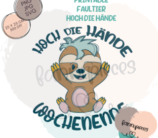 Faultier - Hoch die Hände Printable