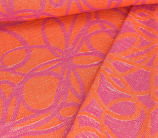 Jacquard - Abstract Flower - Doubleface - Orange/Fuchsia