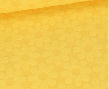 Frottee Jacquard - Blüten - Uni - Gelb
