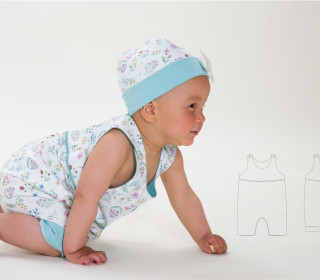 Baby Strampler DOLCE und Mütze MILA Schnittmuster Größen 56-98