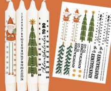 DIN A4 - Tattoofolie - Adventskalender To Go - Weihnachtsmann - für Kerzen / Keramik