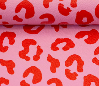 Kunstleder - Fashionstoff - Happy Leo - Cherry Picking - Rosa/Rot